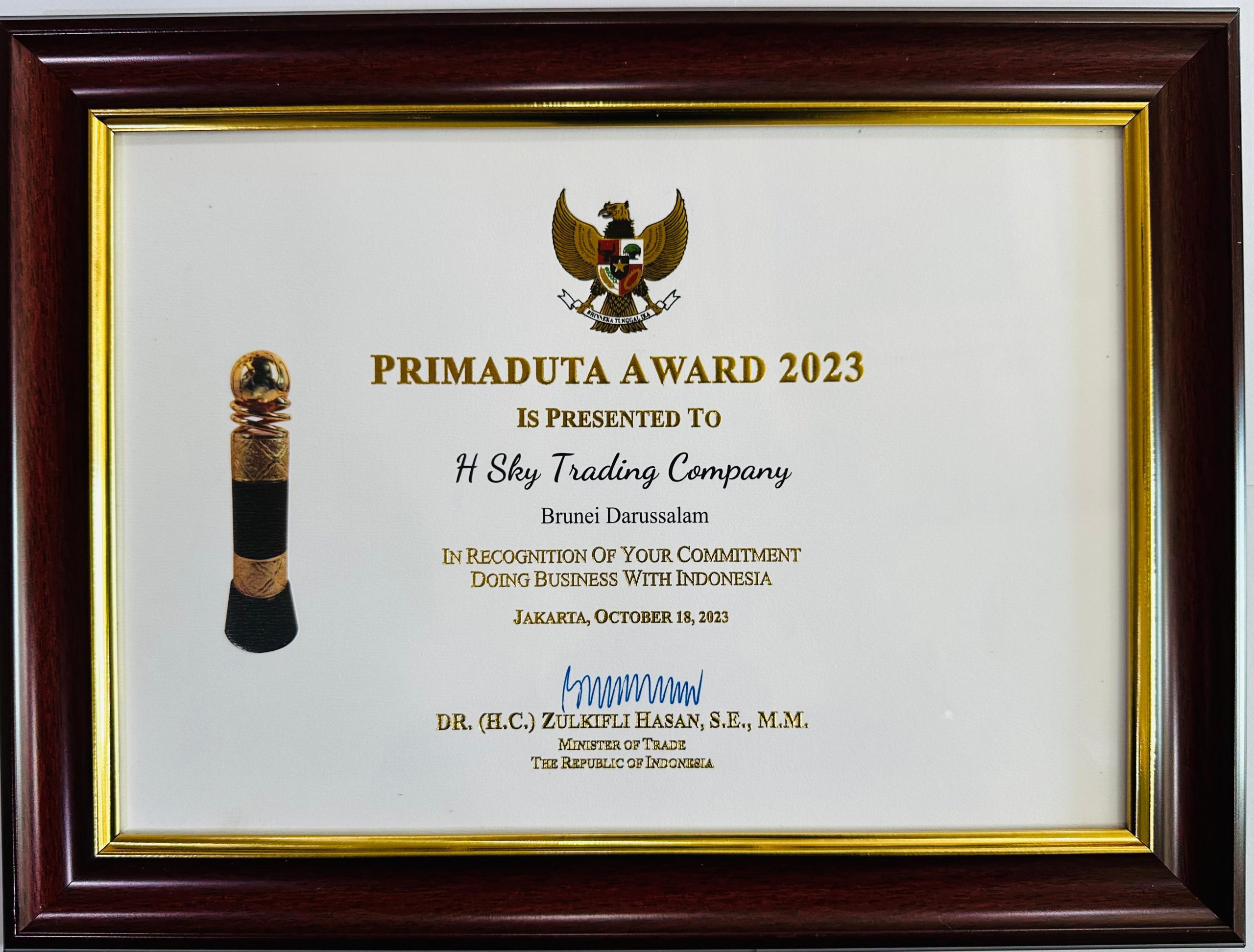 INDONESIA AWARD CERT